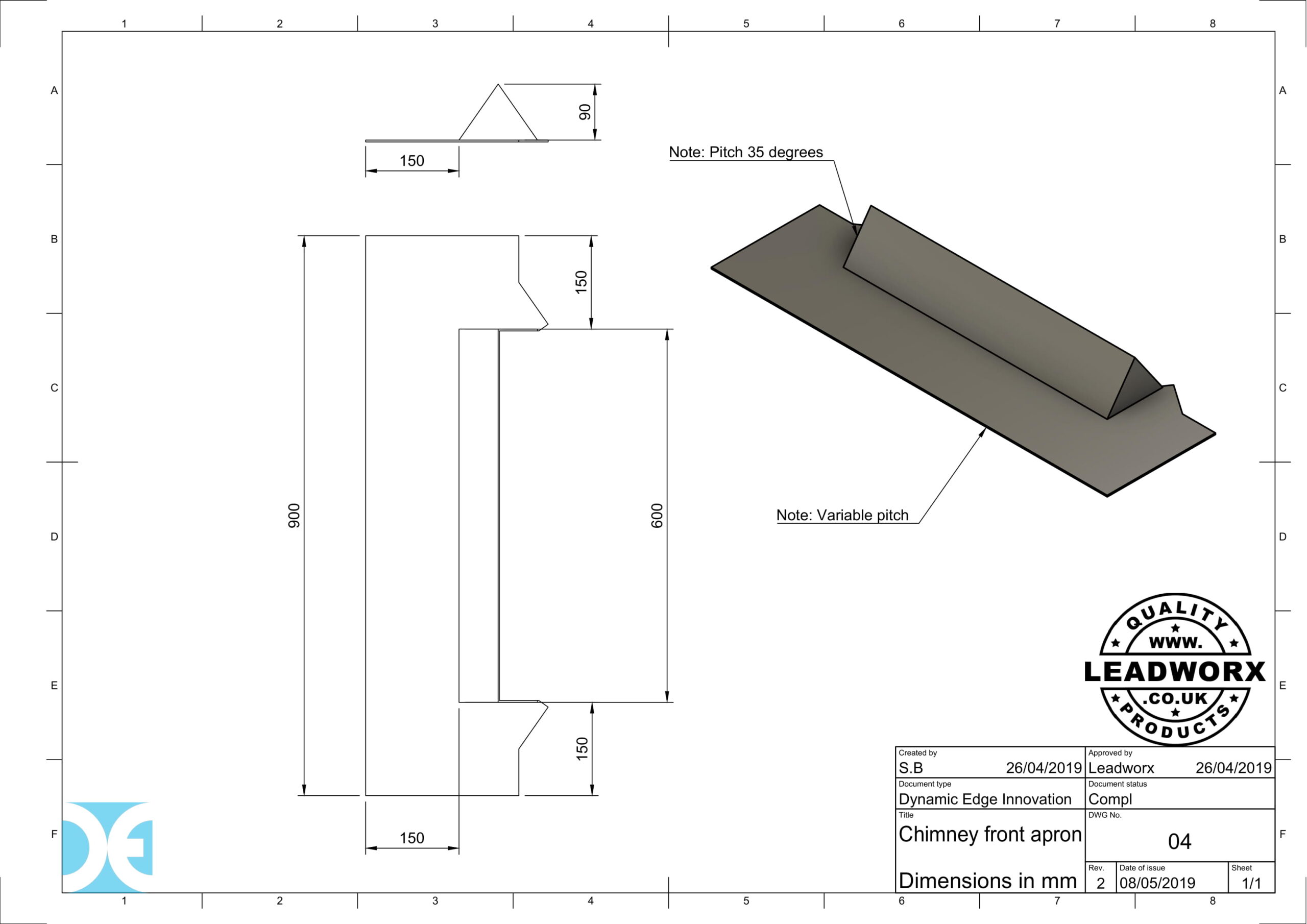 Lead Chimney Front Apron Leadworx