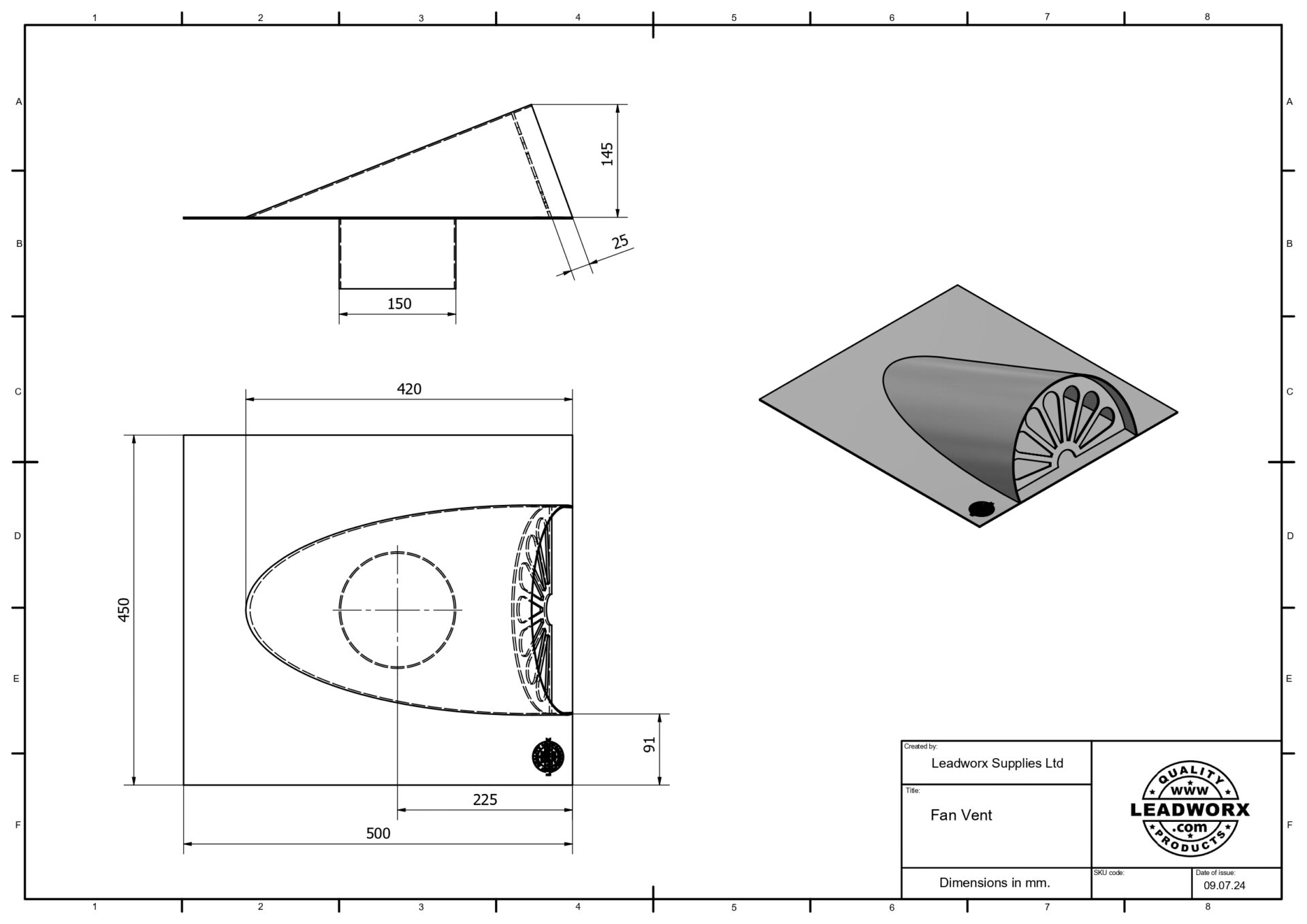 Fan Vent Specifications