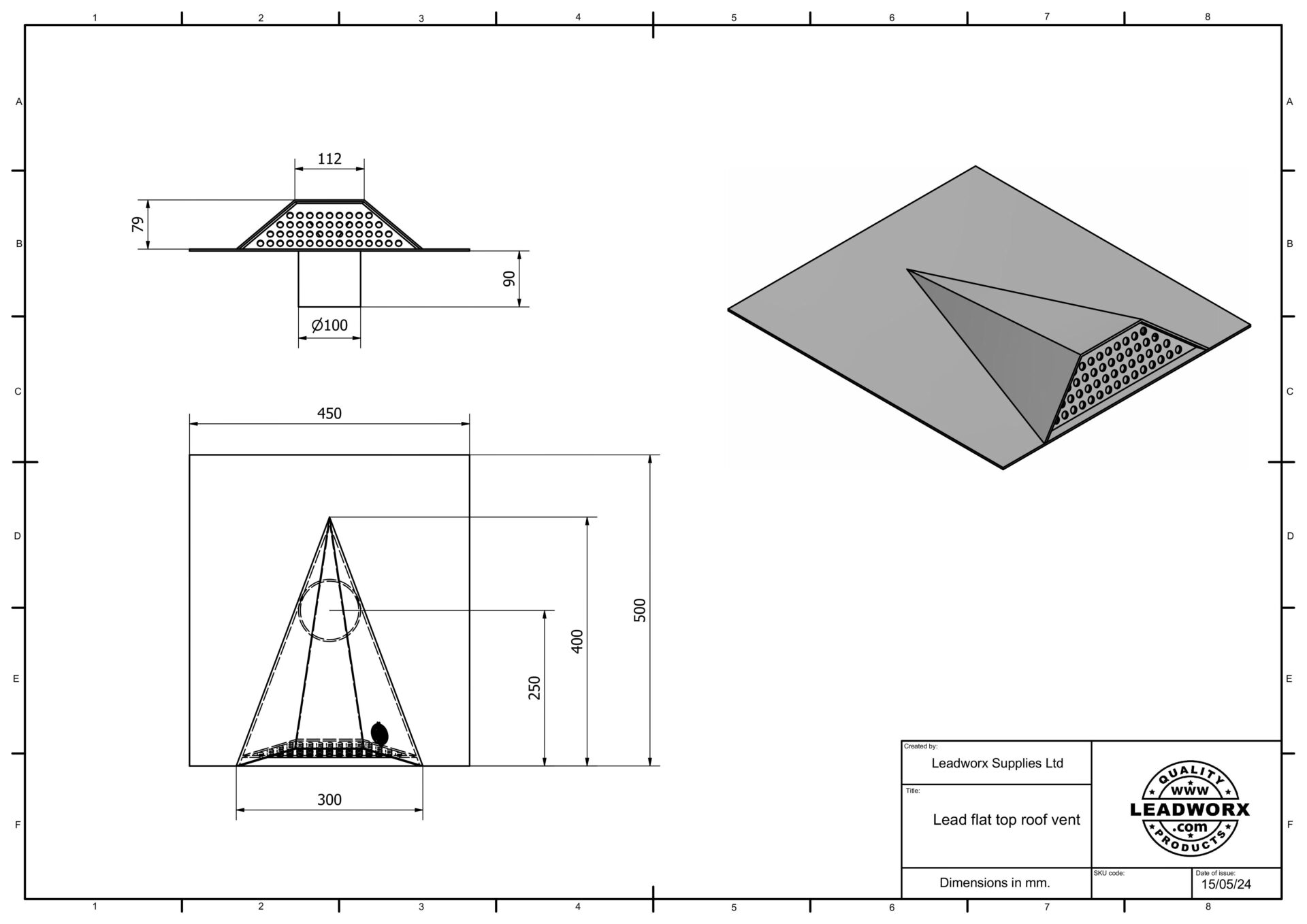 Flat Top Vent Specifications