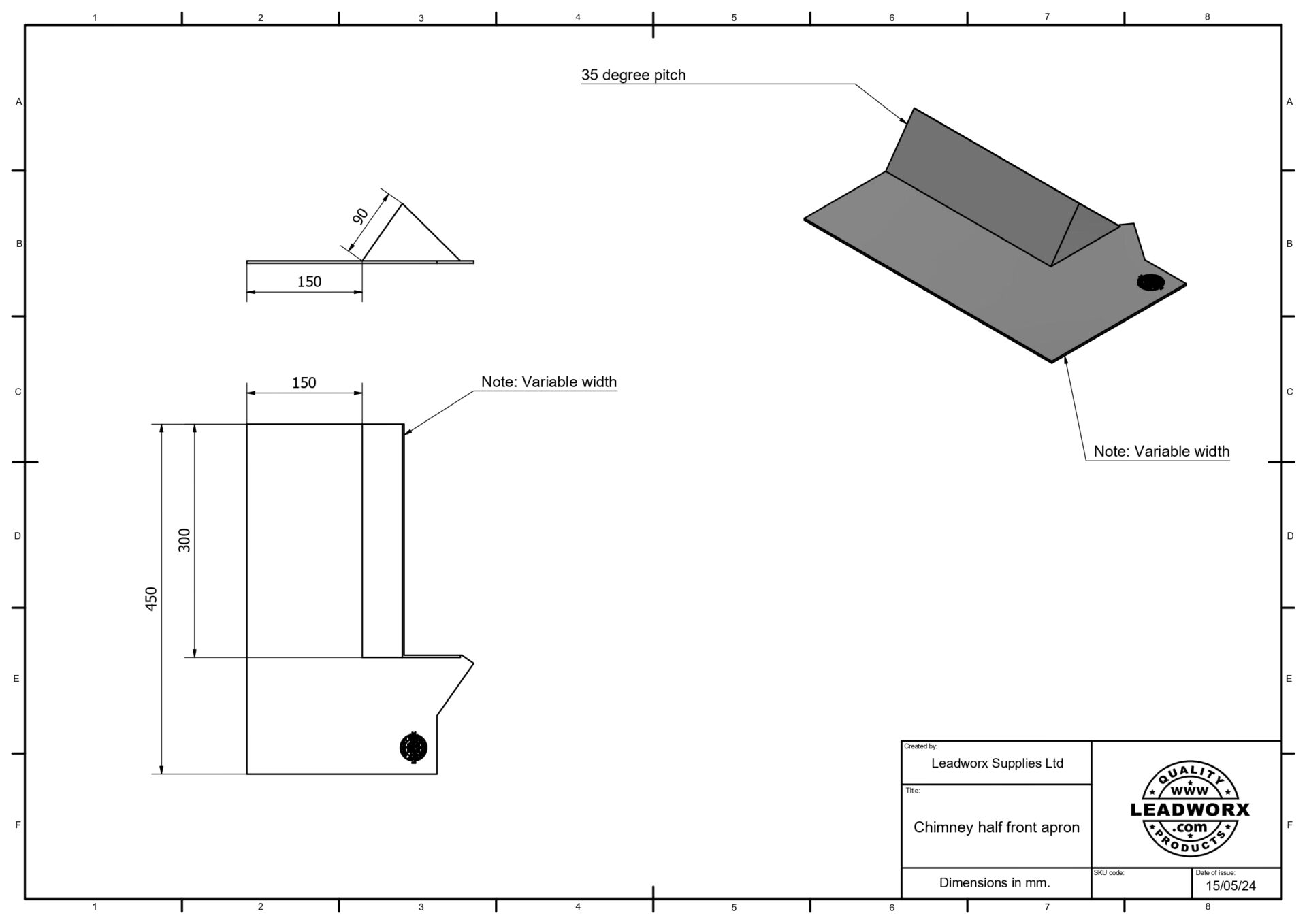 Half Front Apron Specifications