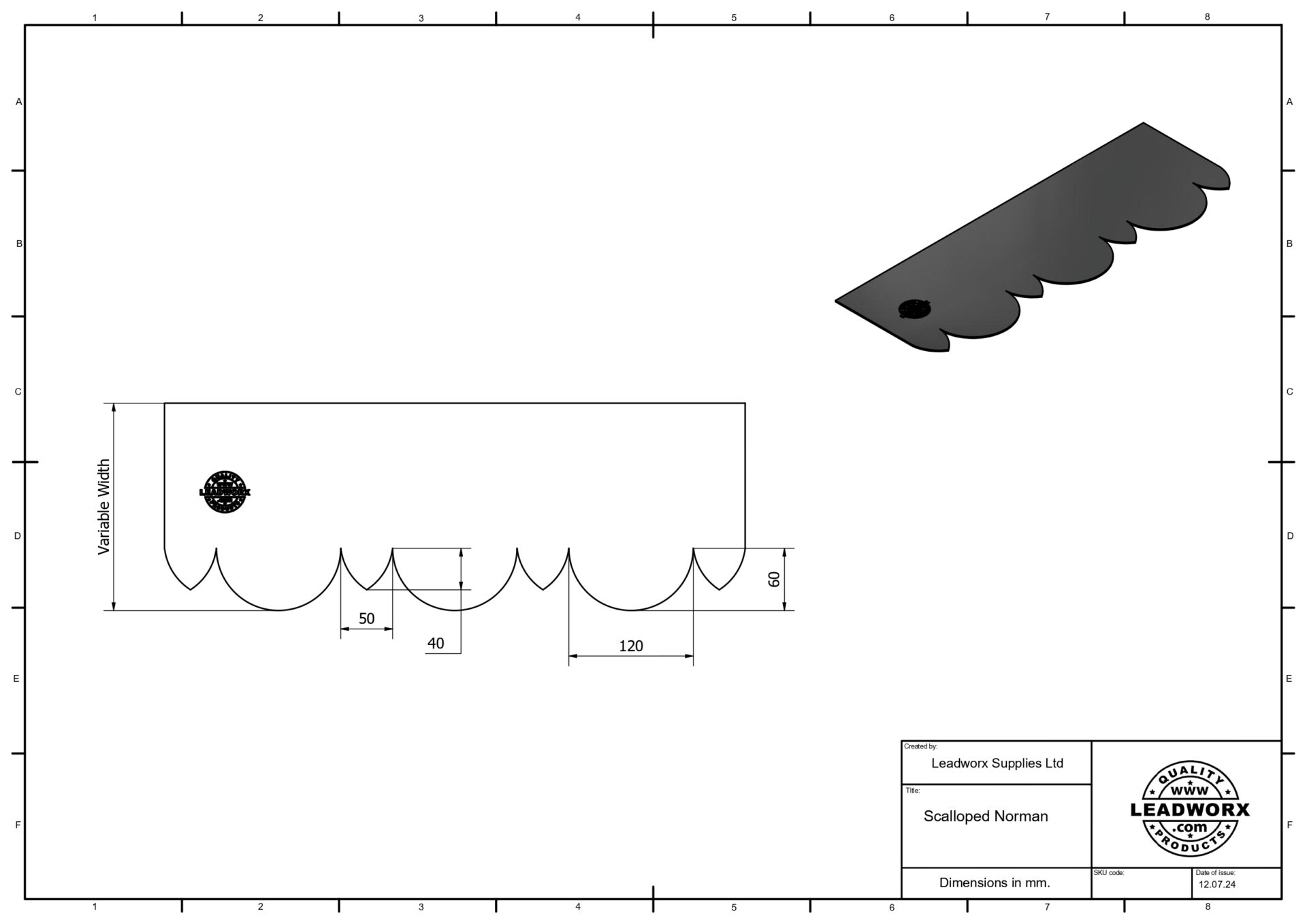 Scalloped Norman Specifications