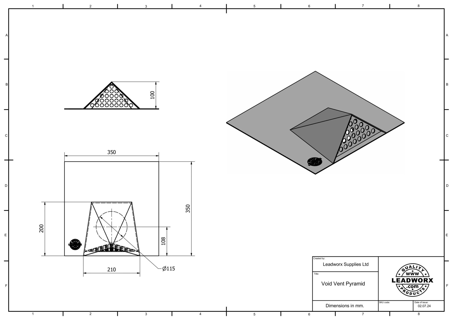 Void Vent Pyramid Specifications